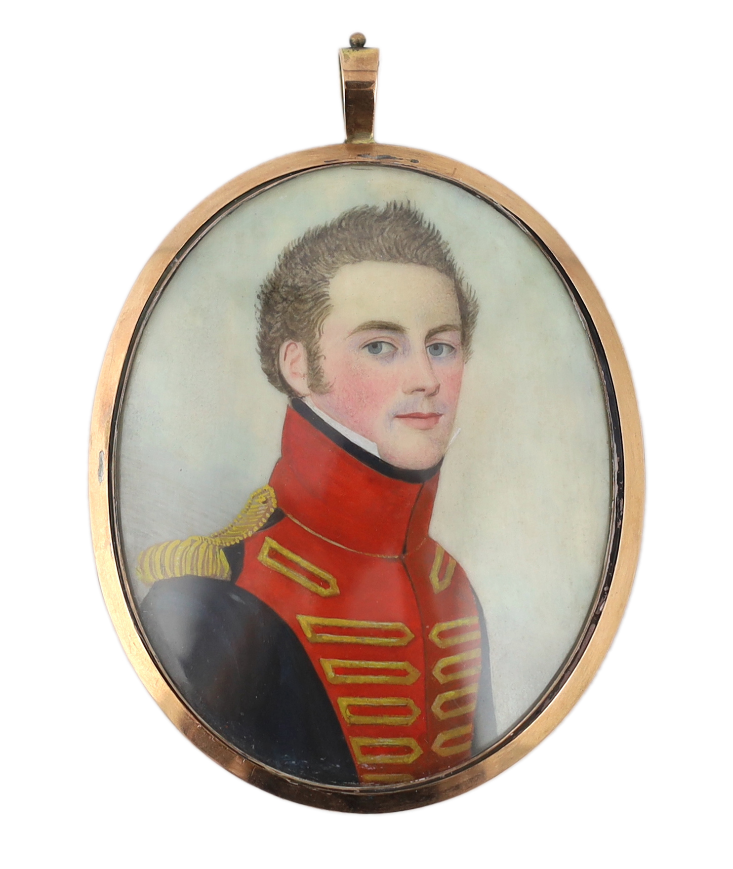 Frederick Buck (Irish, 1771-1840), Portrait miniature of an army officer, watercolour on ivory, 6.8 x 5.1cm. CITES Submission reference GSQYEK3F